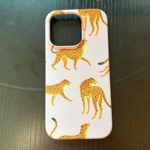 iPhone 14 Pro pink cheetah phone case (tiny scratch)